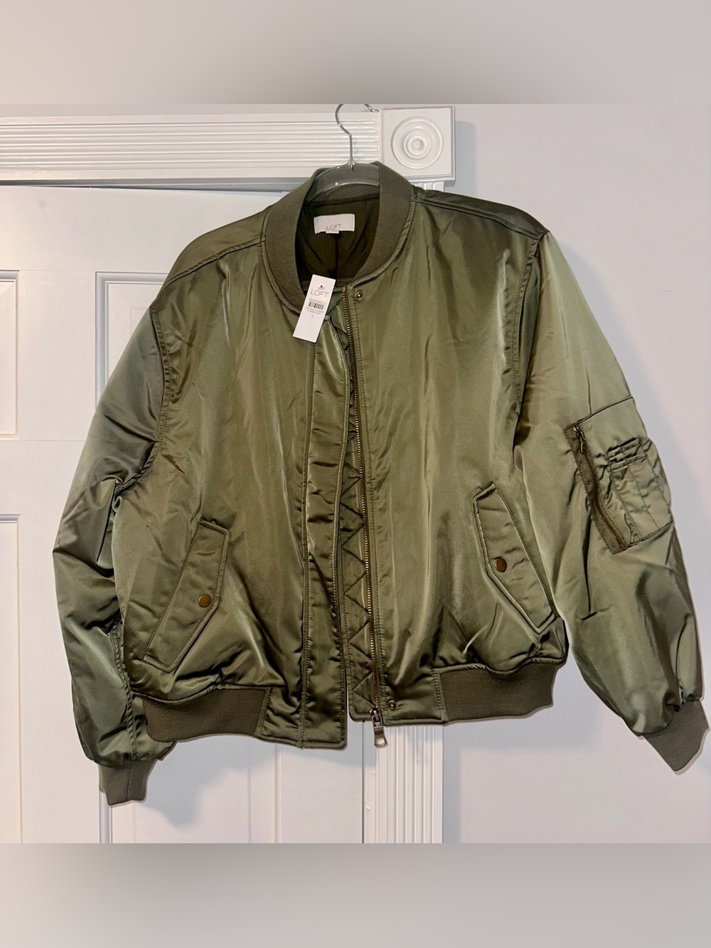 Olive Green Bomber Jacket - WoMen's Lightweight Military Style